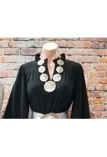 Large Silver Gold Graduated Concho Necklace