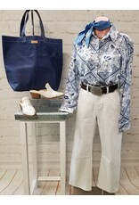 Lainey Western Long Sleeve Blue Button-Up Shirt