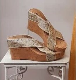 Corkys Silver Beaded Bamboo Wedges
