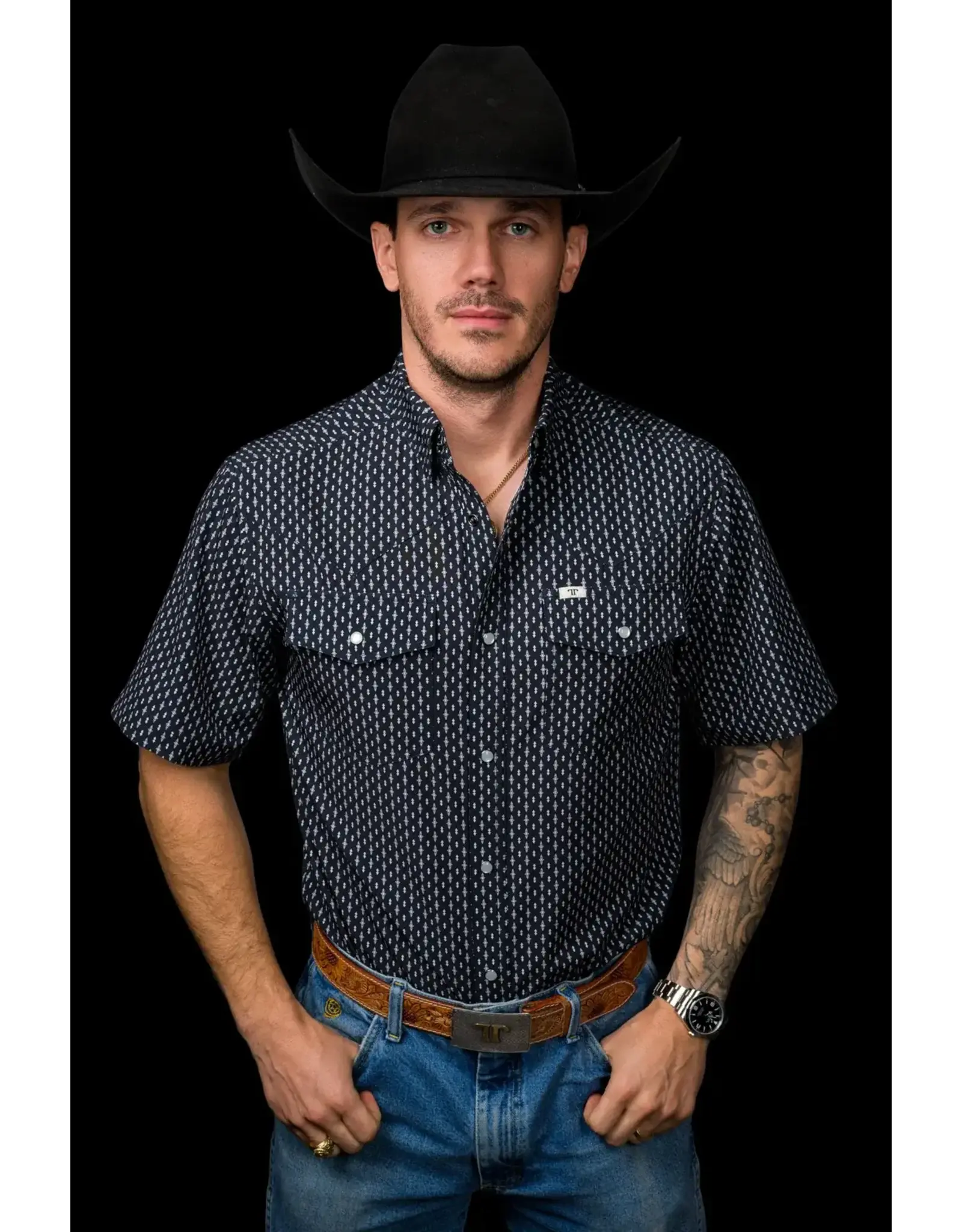 Ferrell Cash Short Sleeve Pearl Snap Shirt