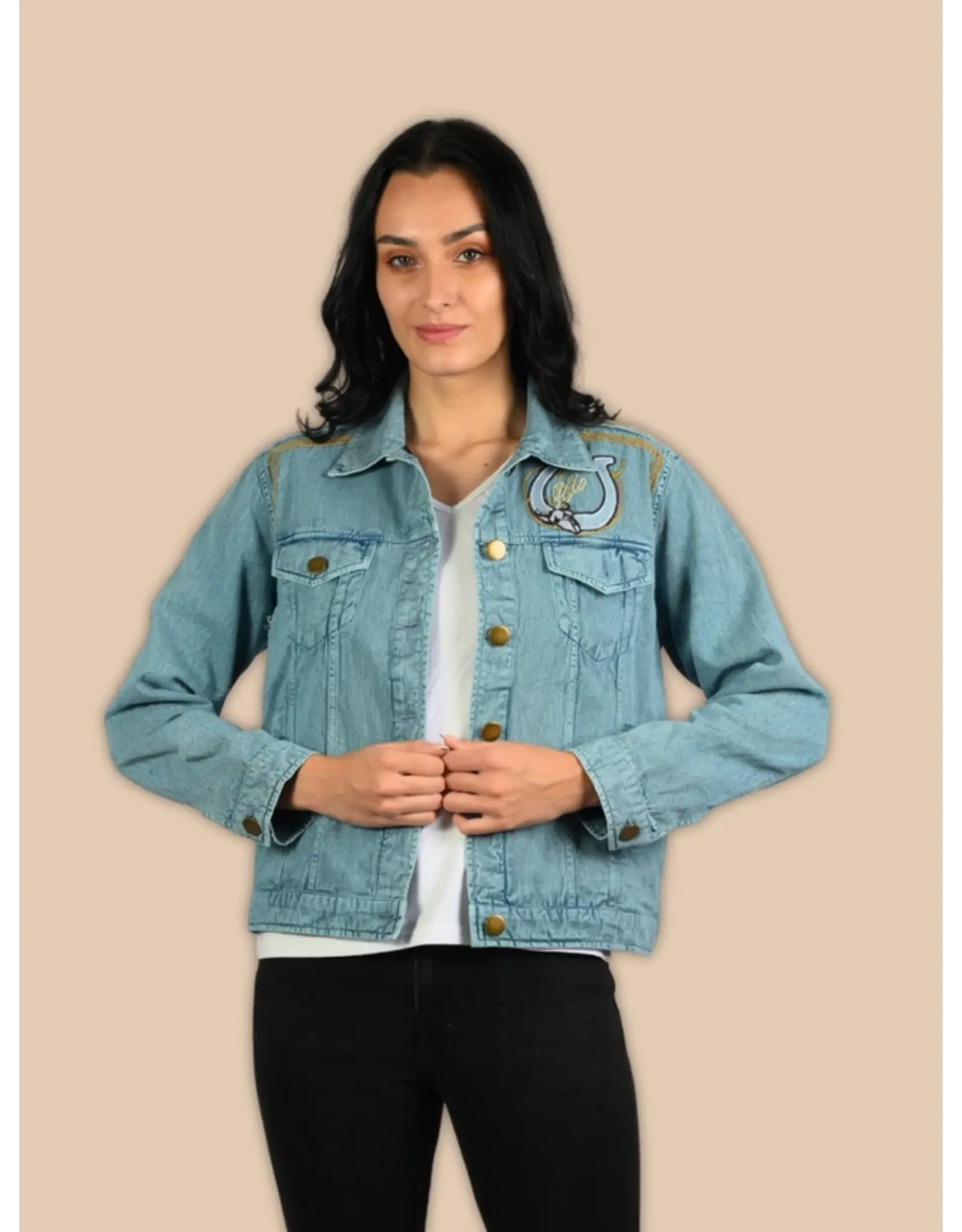 Ride Him Embroidered Denim Jacket