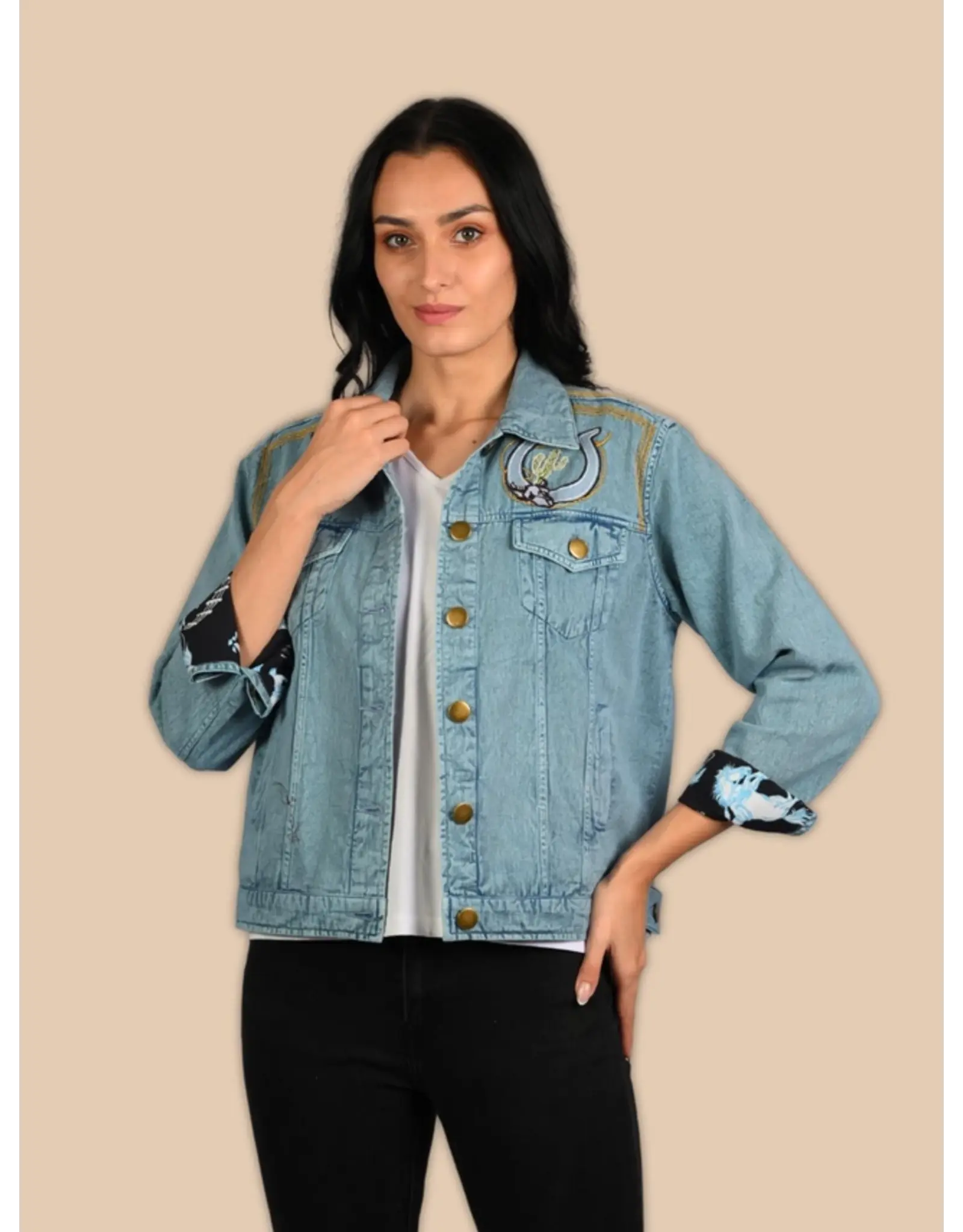 Ride Him Embroidered Denim Jacket