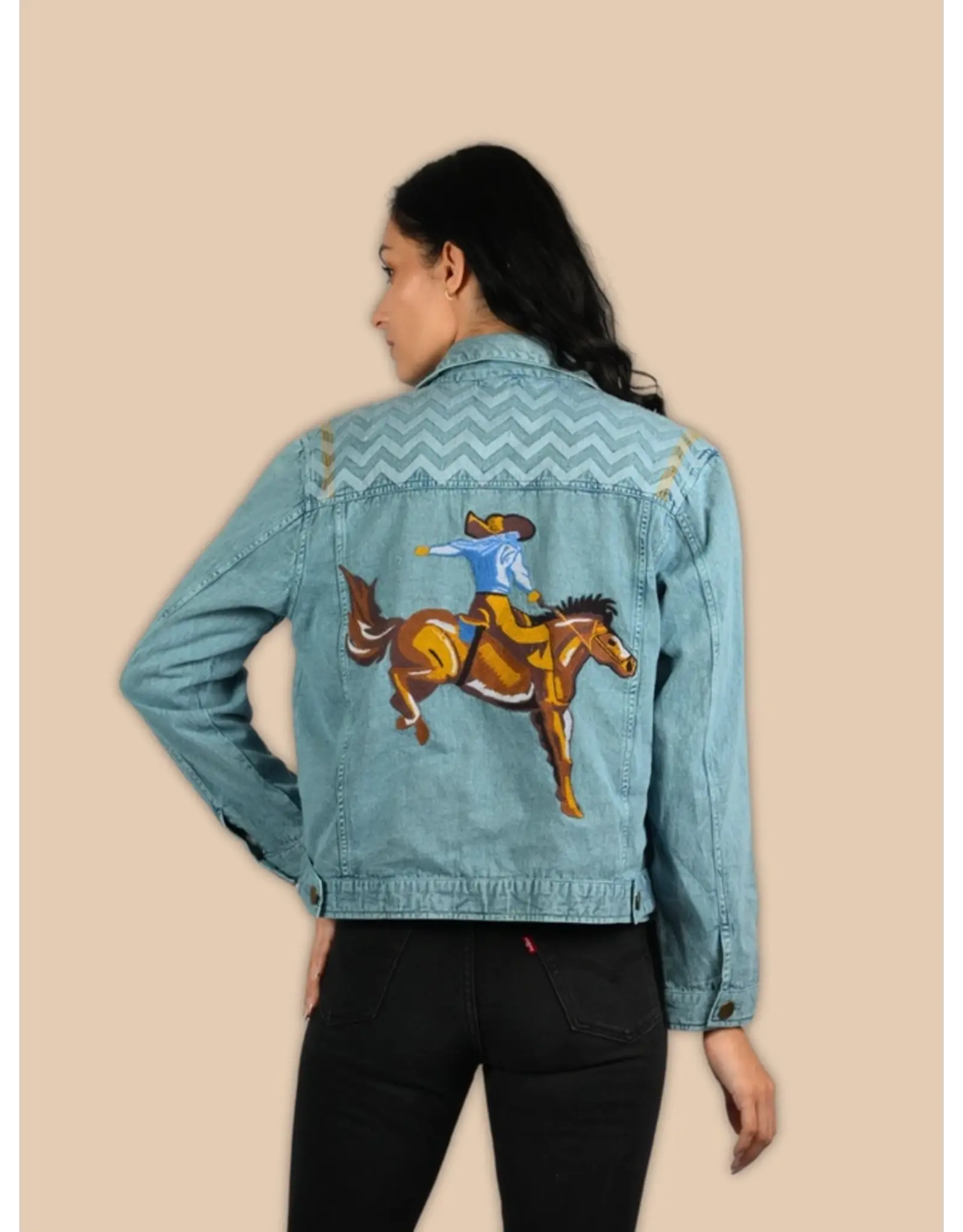 Ride Him Embroidered Denim Jacket