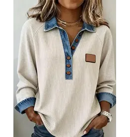 Darla Denim Trim Top