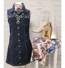 Dear John Denim Dear John Saira Sleeveless Mini Dress Dark Denim
