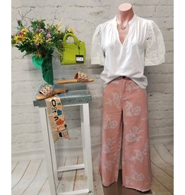 Dear John Denim Dear John Sammi Lace Puff Short Sleeve Top White