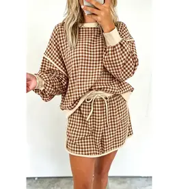 Tinsley Brown Gingham Check Set