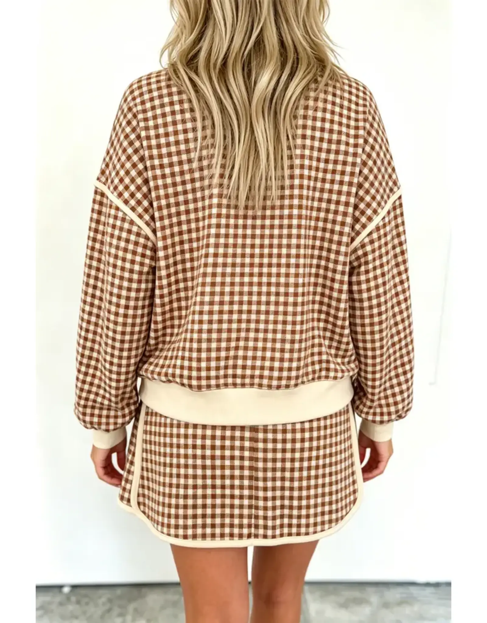 Tinsley Brown Gingham Check Set