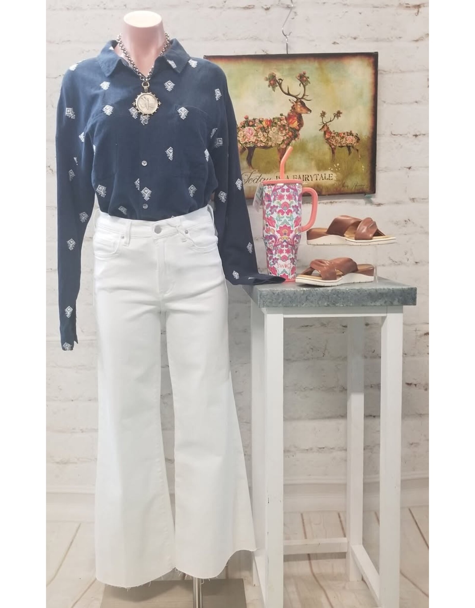 Dear John Denim Dear John Adriana Long Sleeve Embroidery Top