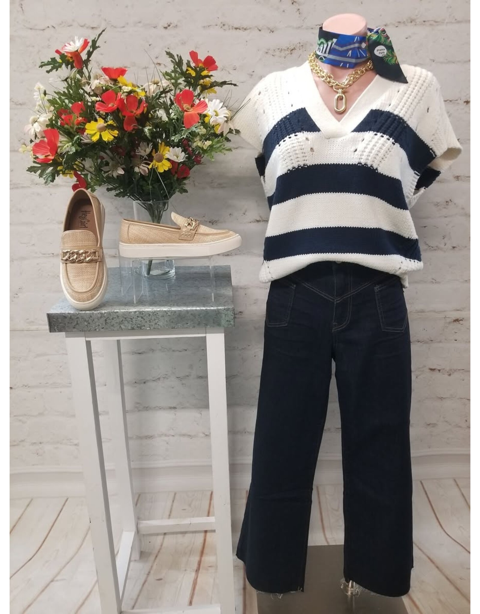 Dear John Denim Dear John Una Sweater Black Iris Stripe