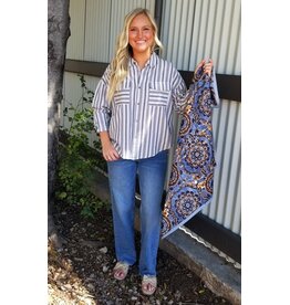 Dear John Denim Dear John Adrianna Novelty Shirt Dark Blue Stripe