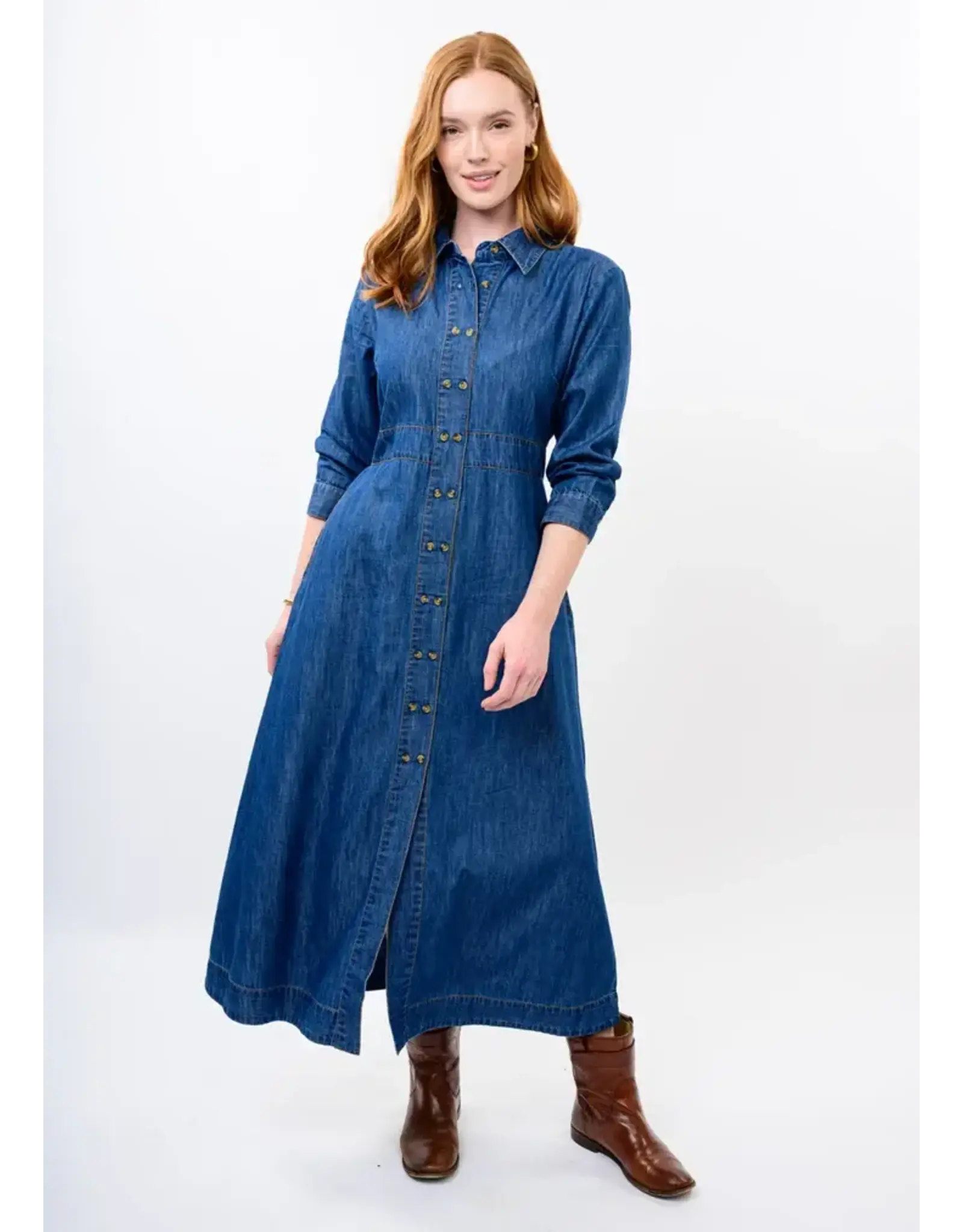 Uncle Frank Uncle Frank Tencel Denim Shirtwaist Dress Indigo