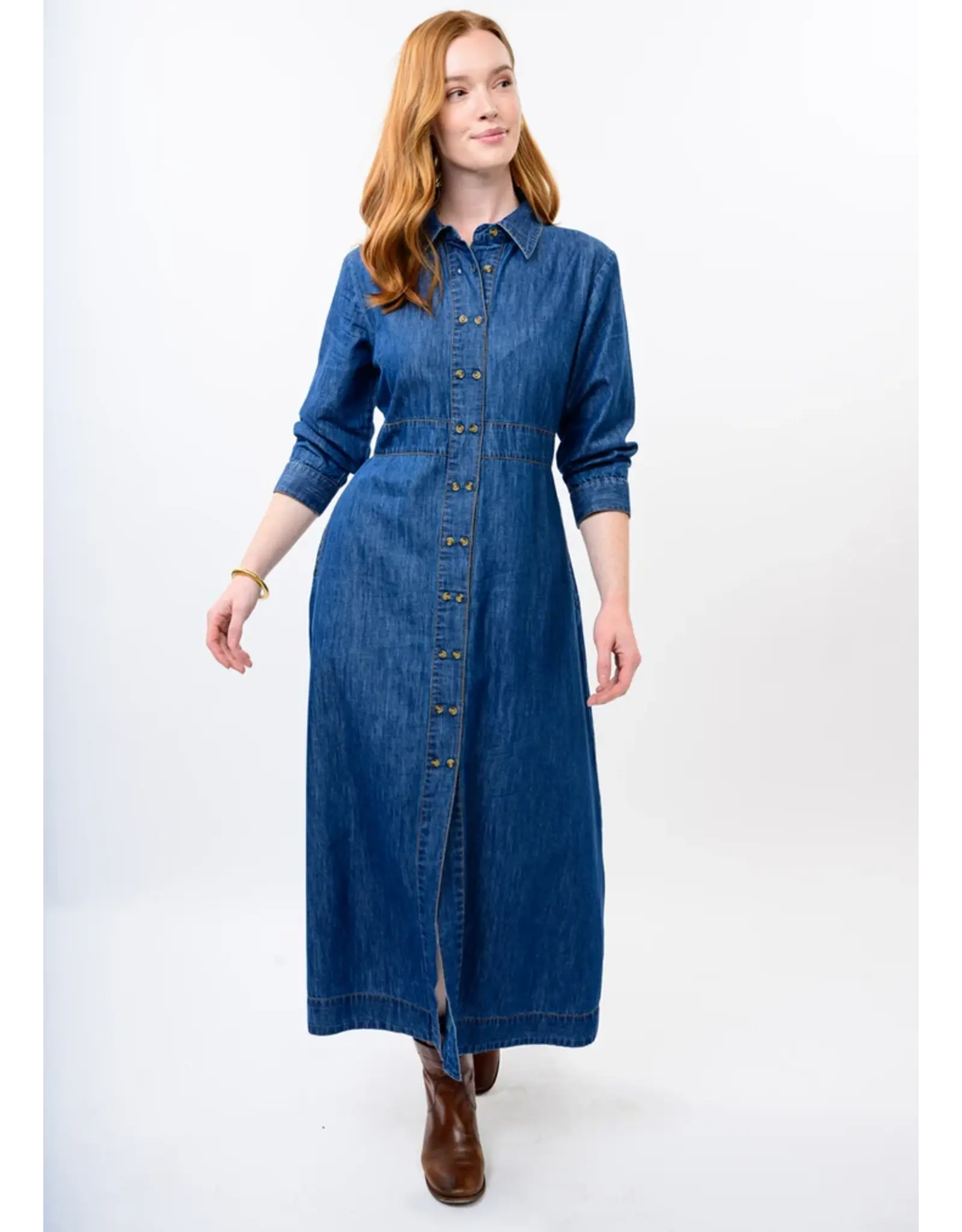 Uncle Frank Uncle Frank Tencel Denim Shirtwaist Dress Indigo