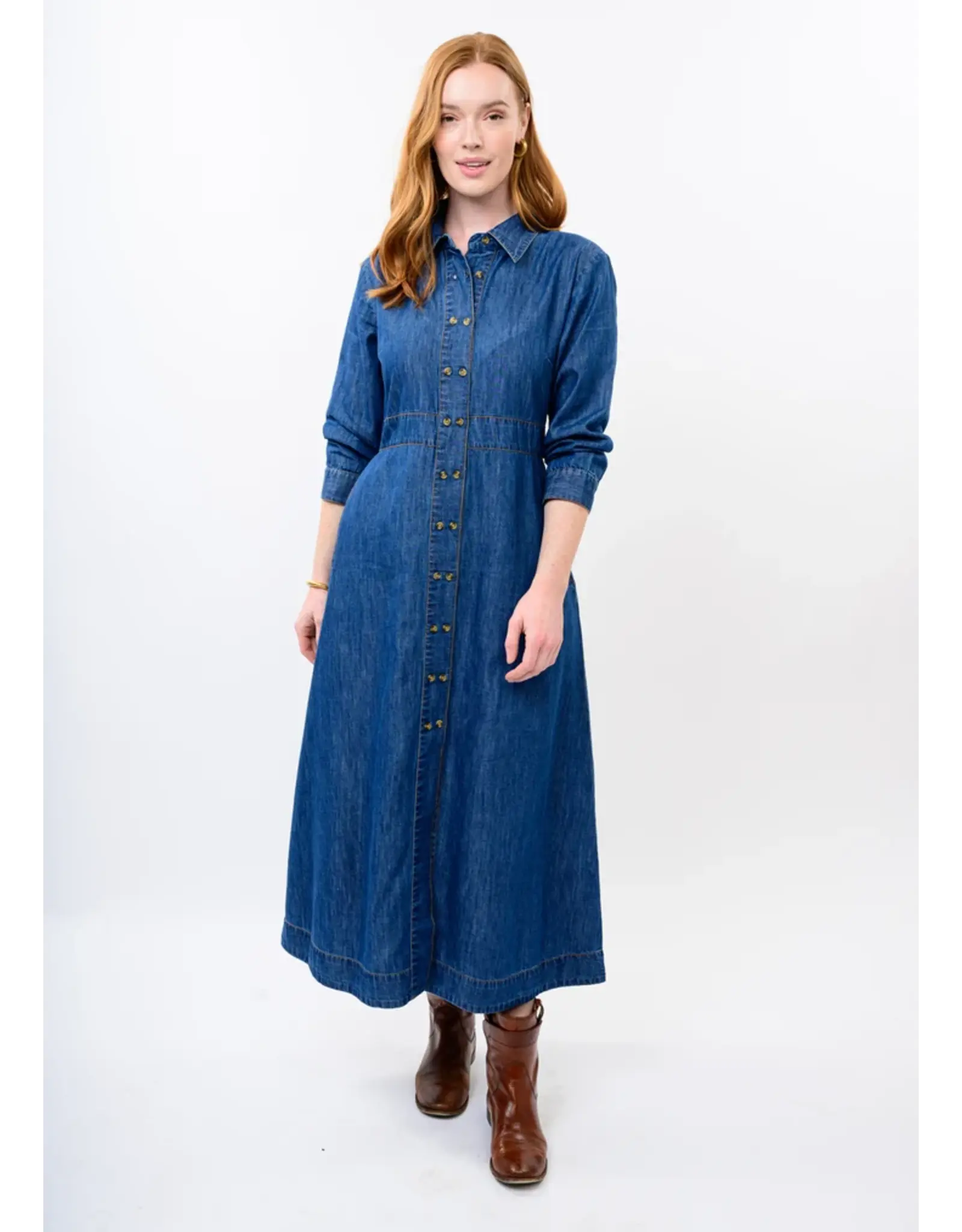 Uncle Frank Uncle Frank Tencel Denim Shirtwaist Dress Indigo