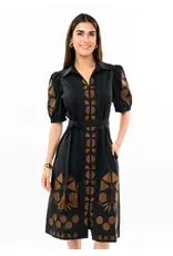 Uncle Frank Uncle Frank Placket Embroidered Dress Black