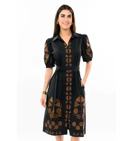 Uncle Frank Uncle Frank Placket Embroidered Dress Black