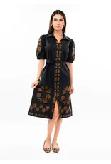 Uncle Frank Uncle Frank Placket Embroidered Dress Black