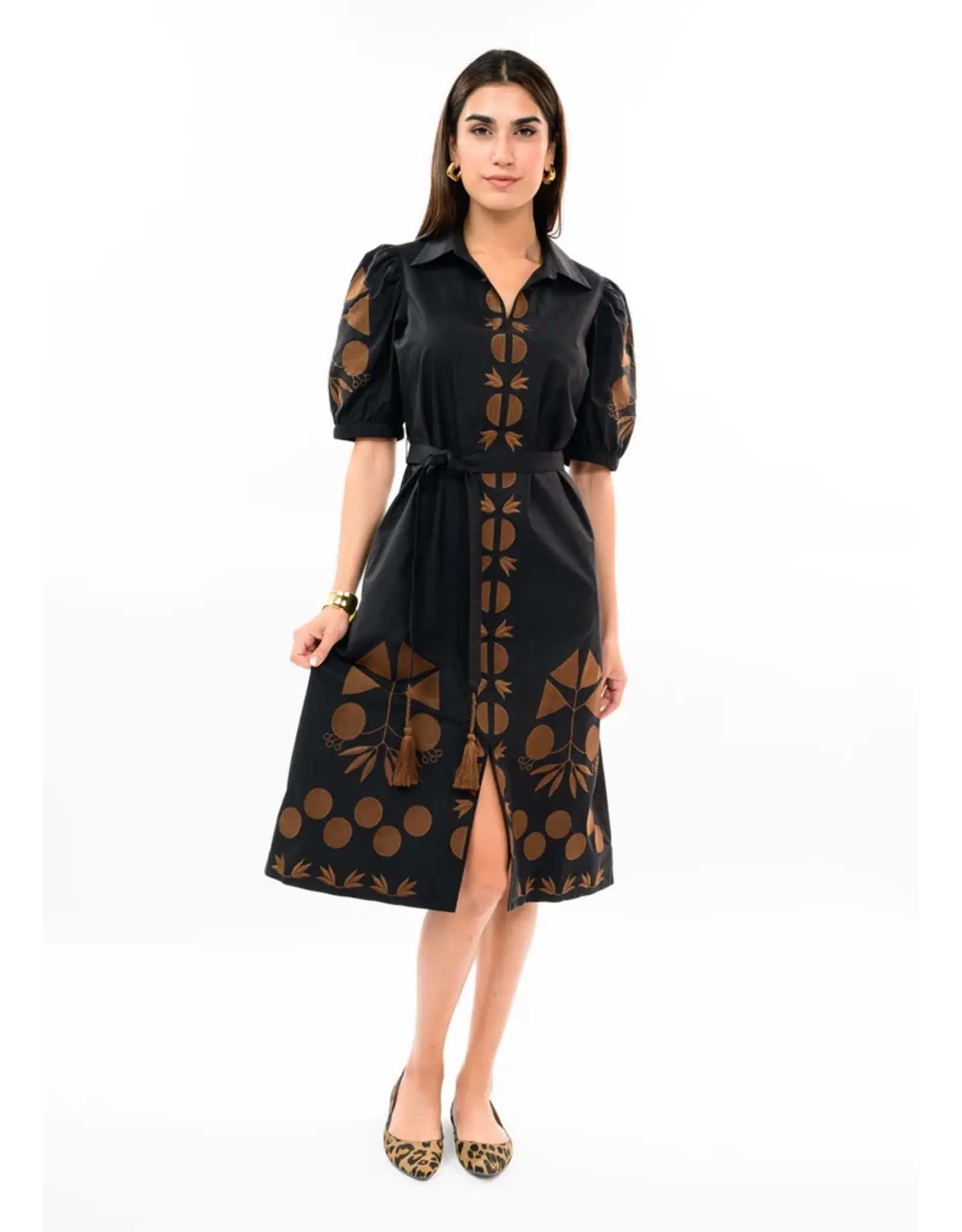 Uncle Frank Uncle Frank Placket Embroidered Dress Black