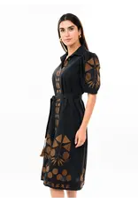 Uncle Frank Uncle Frank Placket Embroidered Dress Black