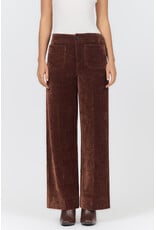 Dear John Denim Dear John Audrey Regular Full Wide Leg High Rise Clean Hem Pants Shaved Chocolate