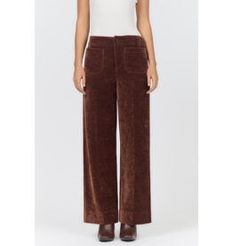 Dear John Denim Dear John Audrey Regular Full Wide Leg High Rise Clean Hem Pants Shaved Chocolate
