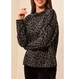 Tribal Tribal Long Sleeve Mock Neck Top Fossil