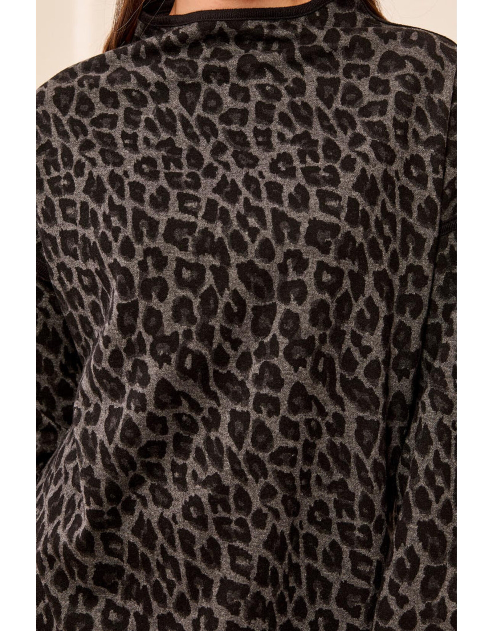 Tribal Tribal Long Sleeve Mock Neck Top Fossil