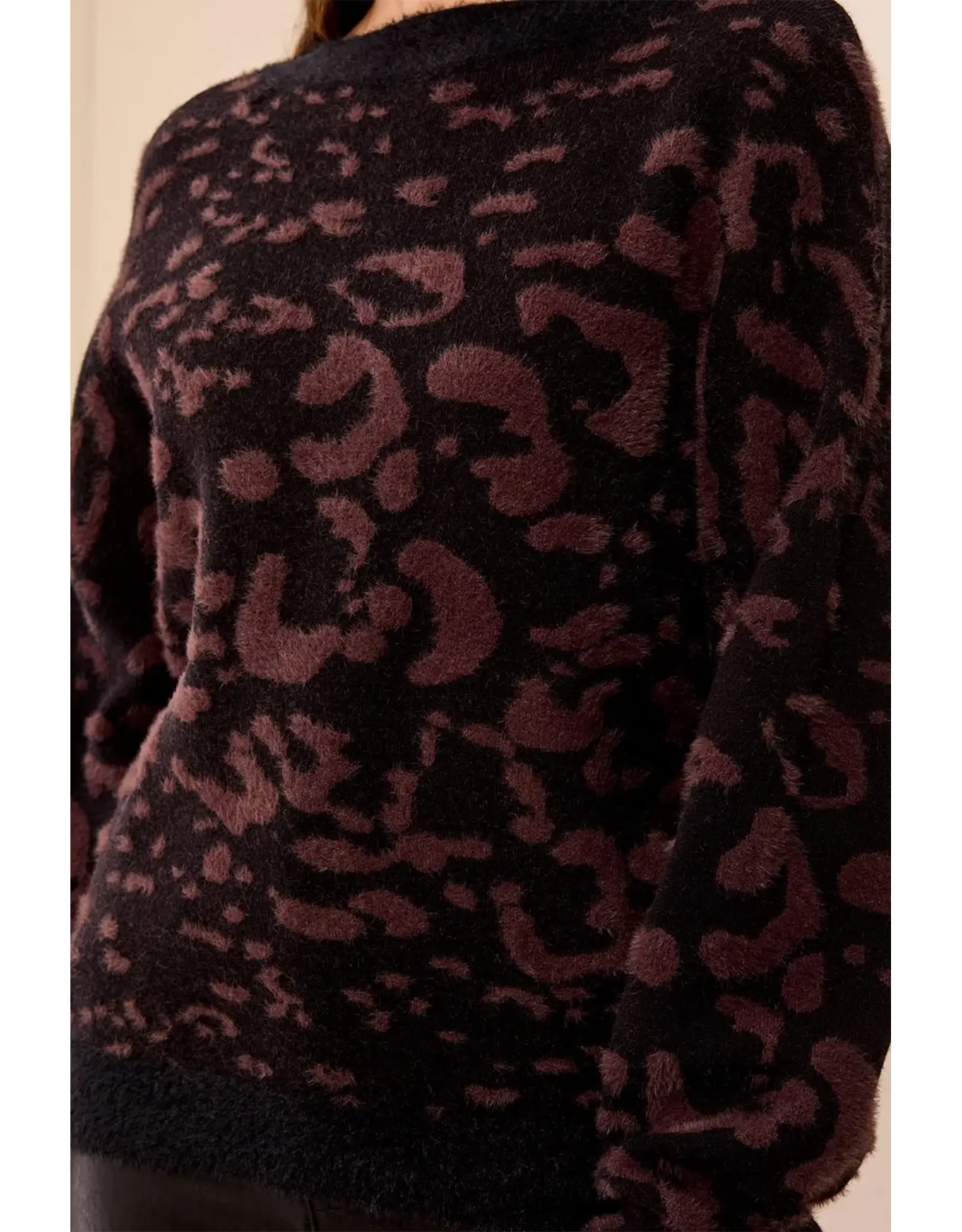 Tribal Tribal Wear 2 Ways Jacquard Sweater Saddlebrown