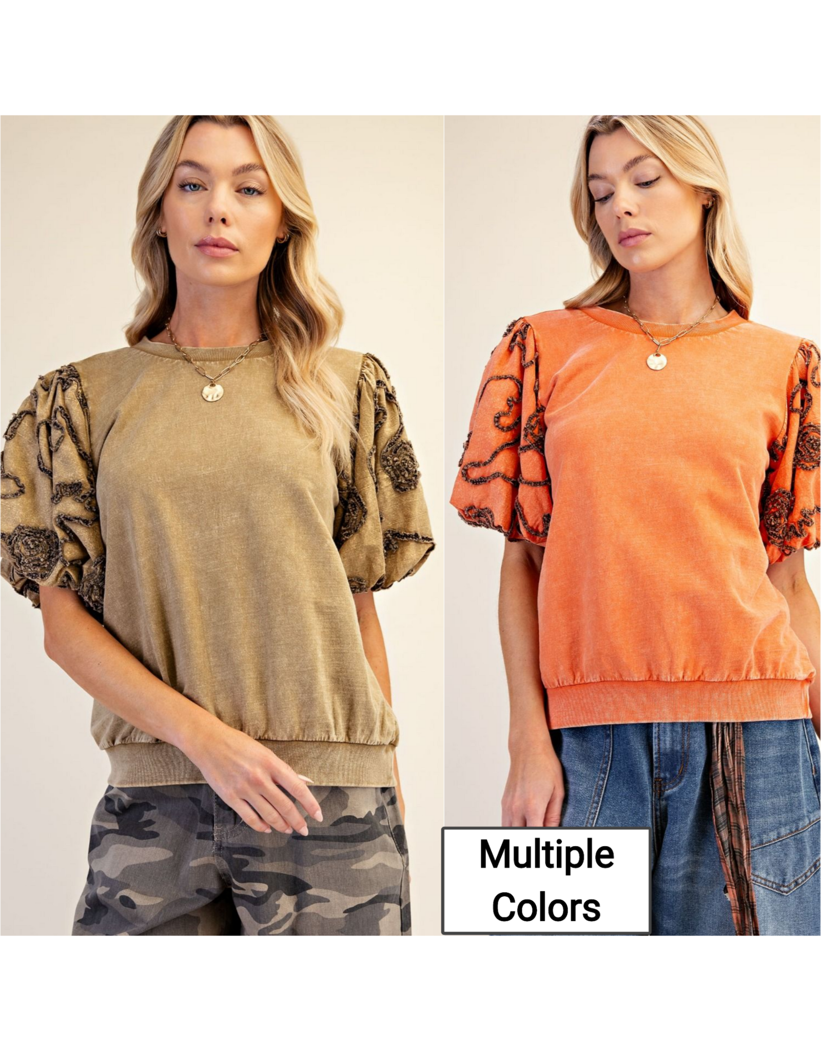 Bari Bubble Sleeve Top