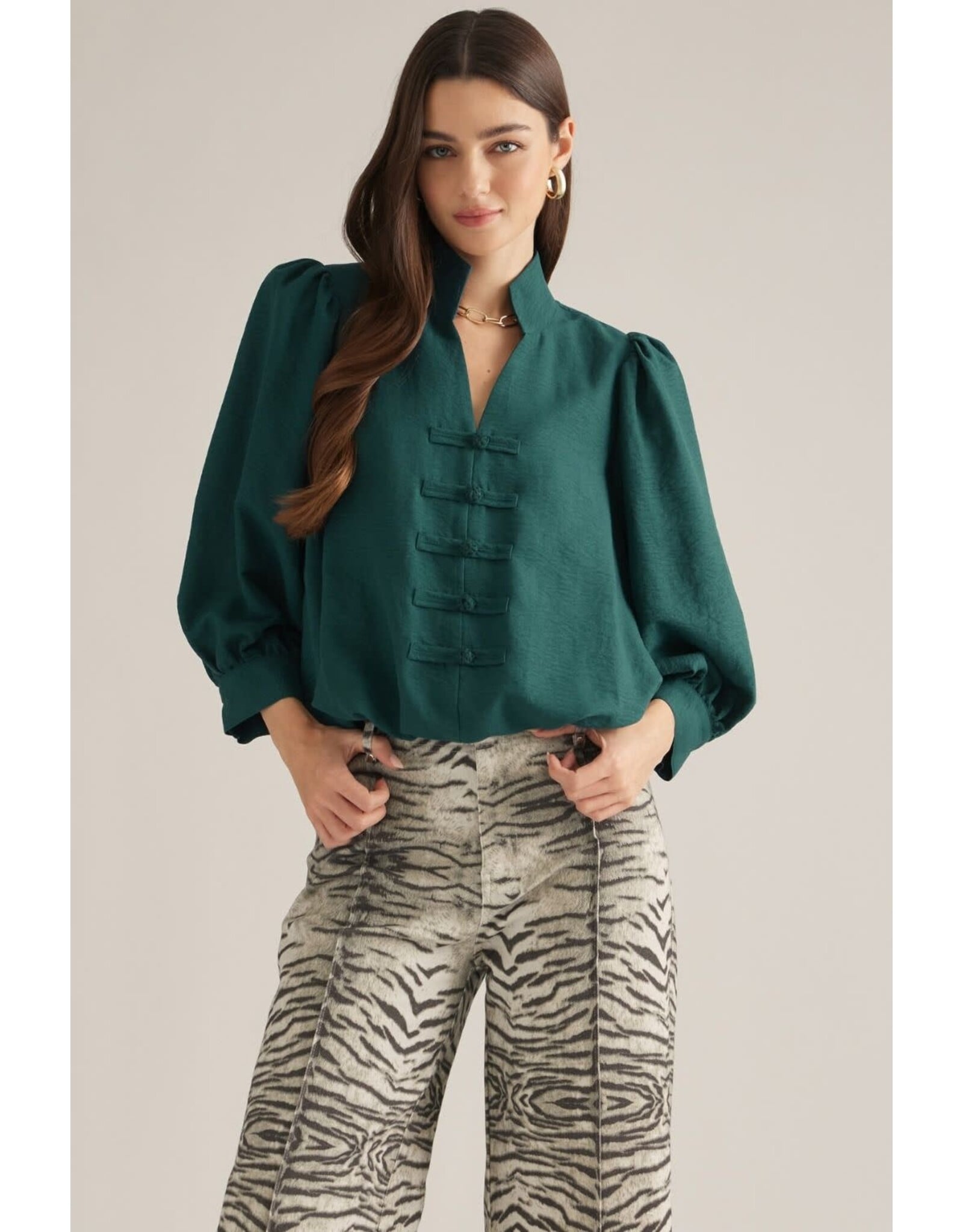 Tinsley Hunter Green Blouse