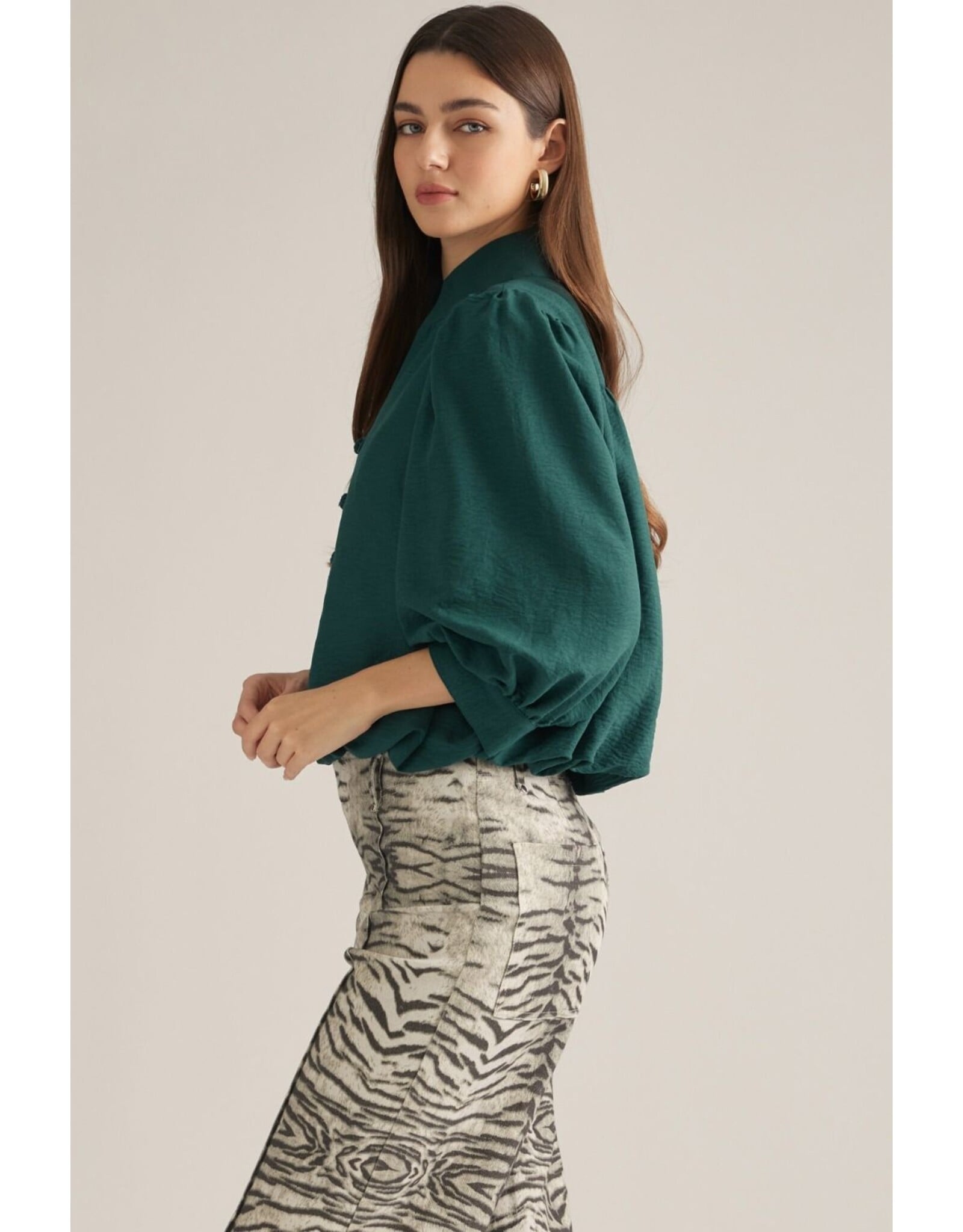 Tinsley Hunter Green Blouse