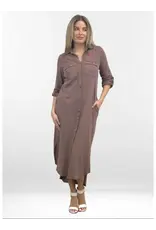 Caite Coco Knit Shirt Dress Henna