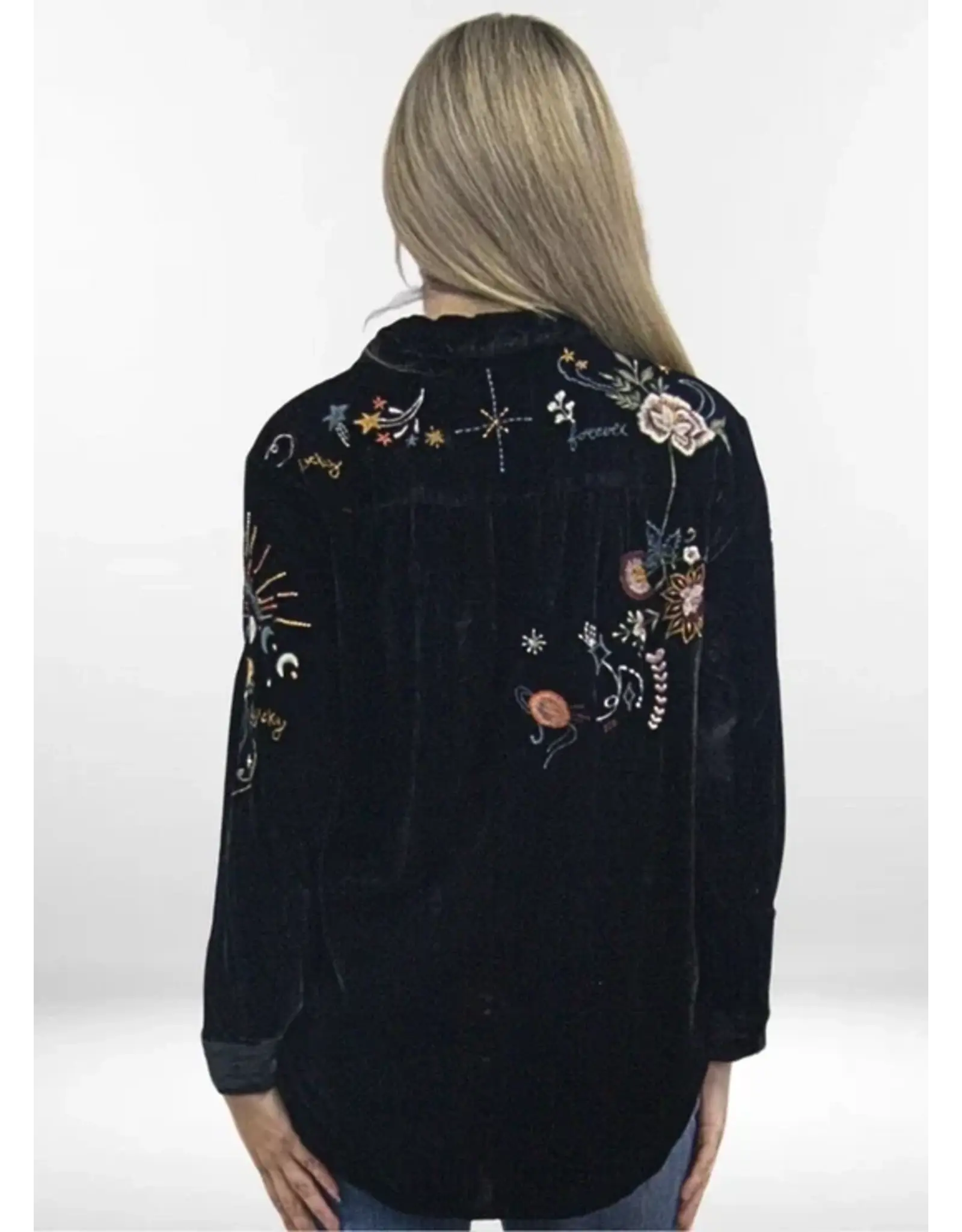 Kyla Seo Selena Velvet Shirt Black