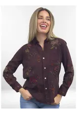 Kyla Seo Amara Button Up Shirt Oxblood