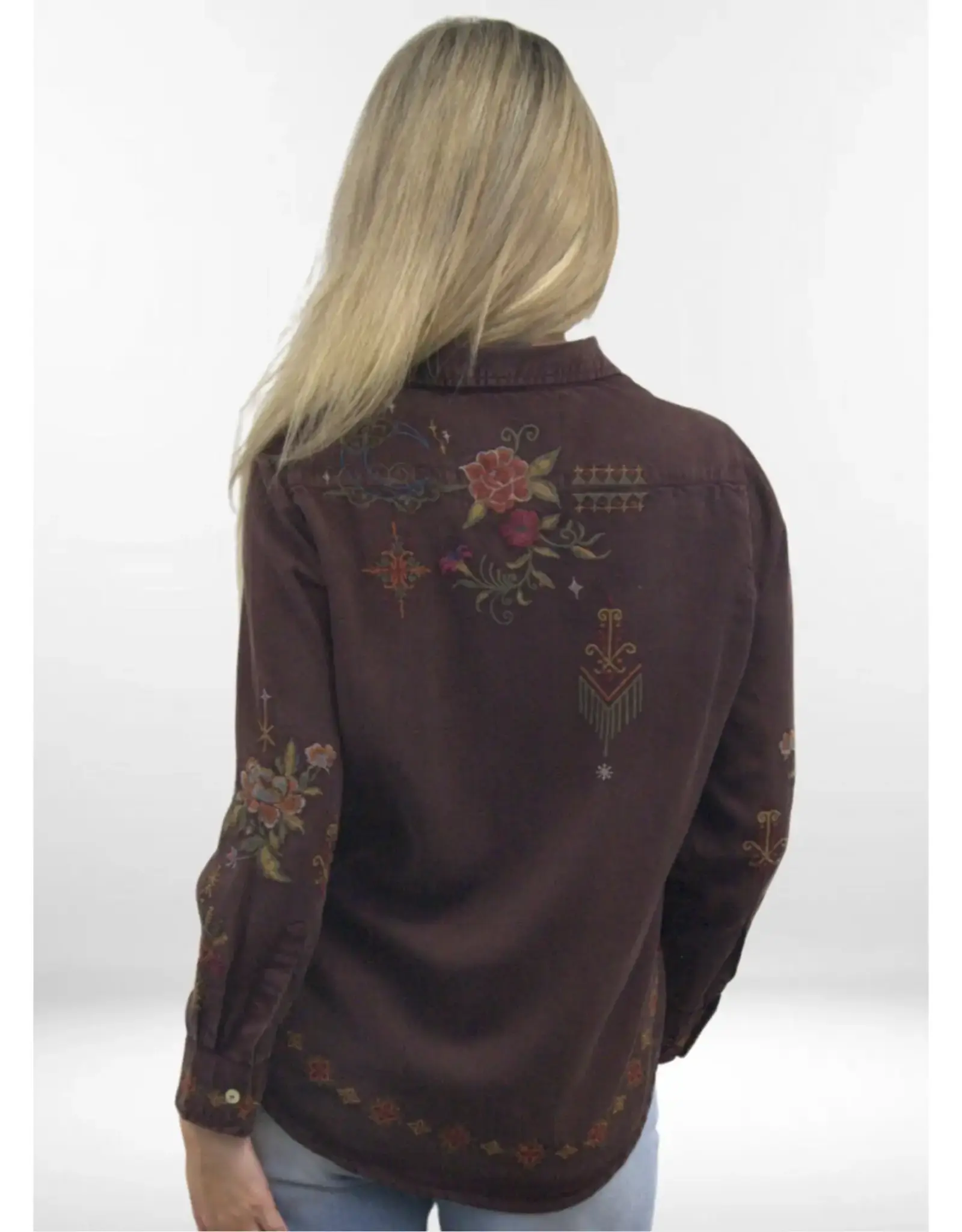 Kyla Seo Amara Button Up Shirt Oxblood