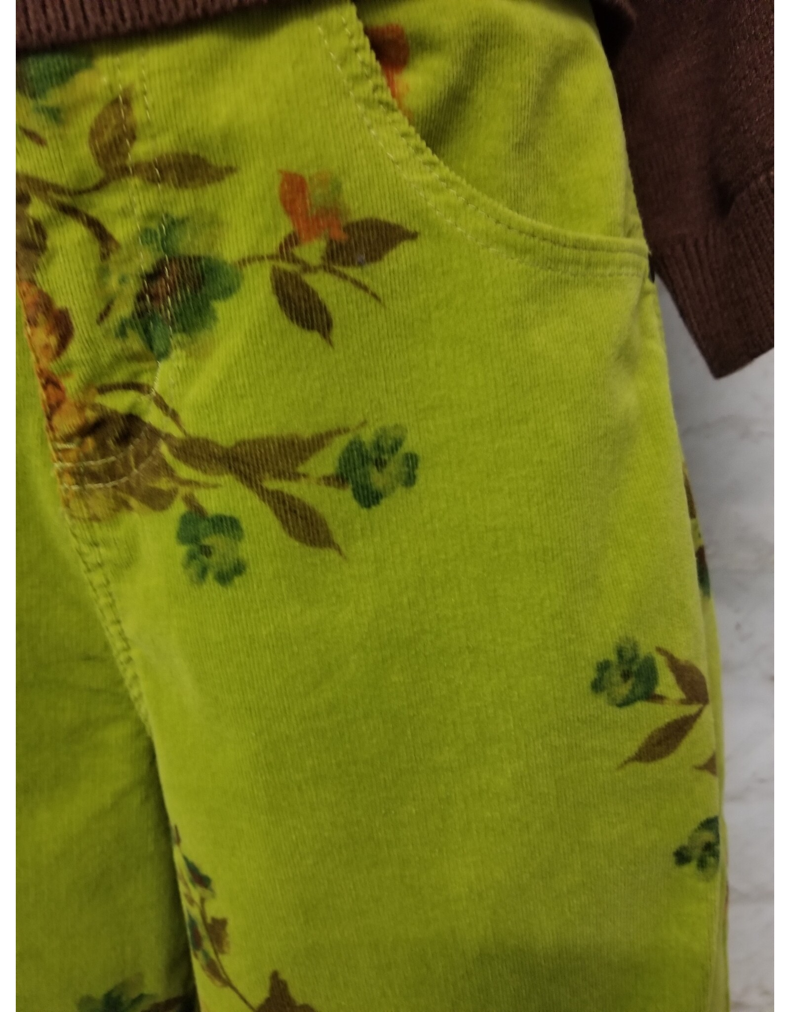 Dee Dee Pistachion Floral Corduroy Pants