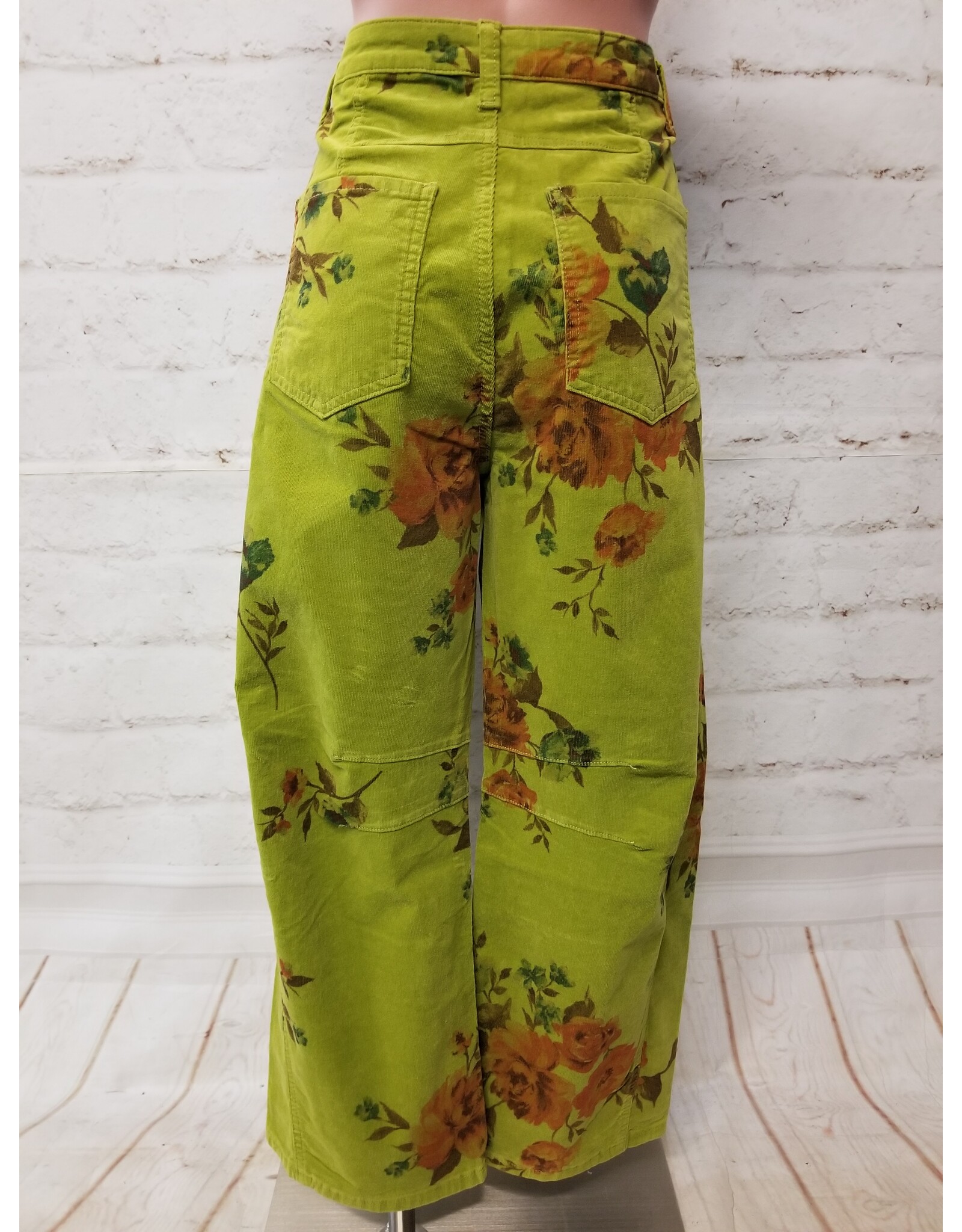 Dee Dee Pistachion Floral Corduroy Pants