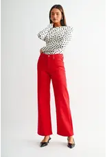 Myleigh High Rise Wide Leg Jeans Husker Red