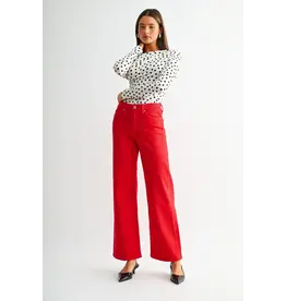 Myleigh High Rise Wide Leg Jeans Husker Red