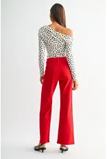 Myleigh High Rise Wide Leg Jeans Husker Red