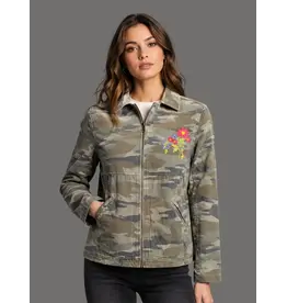 Camouflage Floral Embroidered Jacket