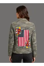 Camouflage Floral Embroidered Jacket