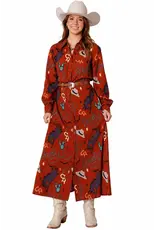 Howdy Rodeo Dress Brown