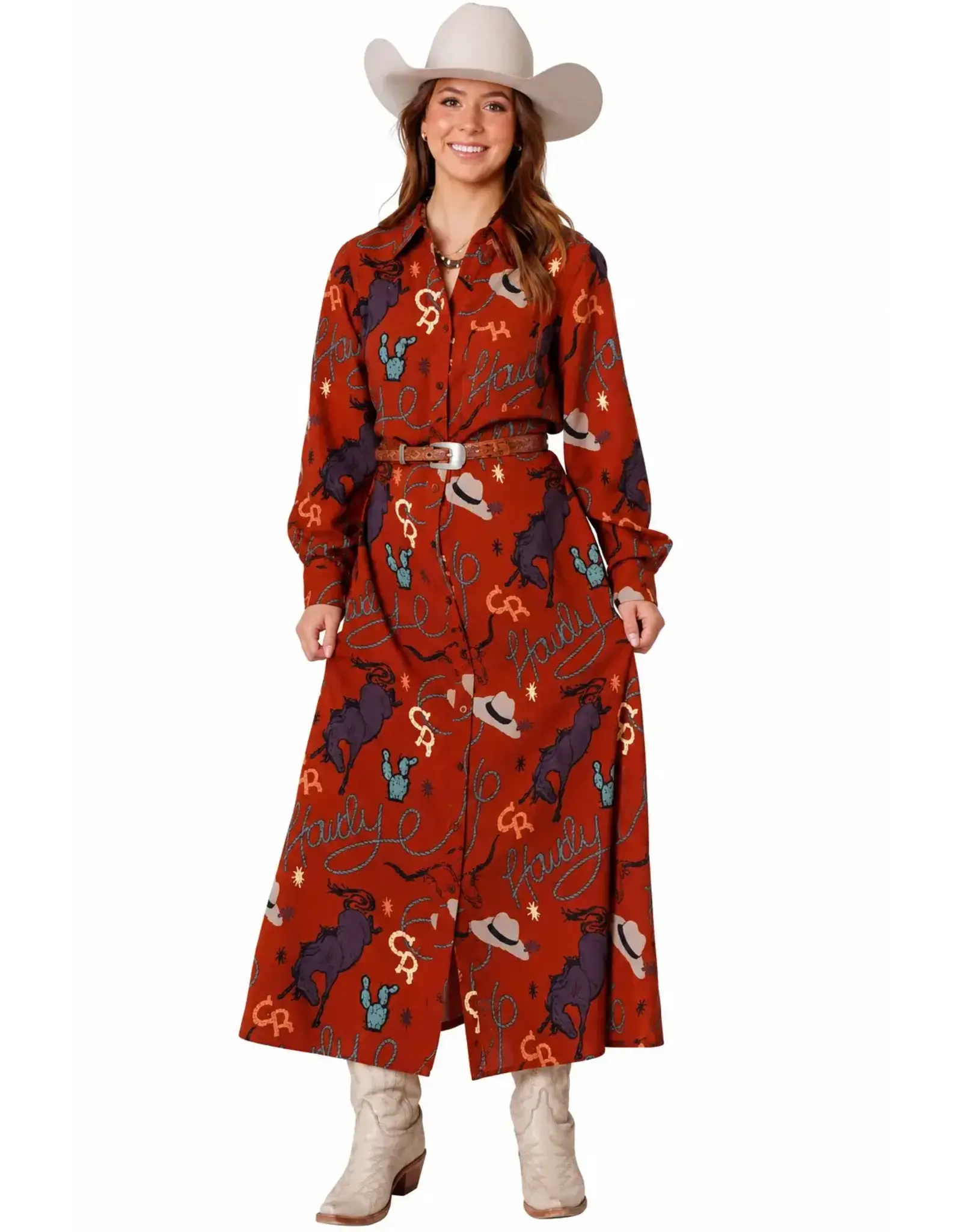 Howdy Rodeo Dress Brown