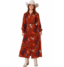 Howdy Rodeo Dress Brown