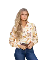 Jessie Long Sleeve Pearl Snap Shirt Ivory