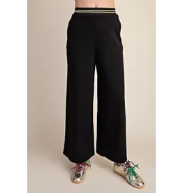 Whitney Black Wide Leg Sweatpants