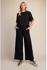 Whitney Black Wide Leg Sweatpants