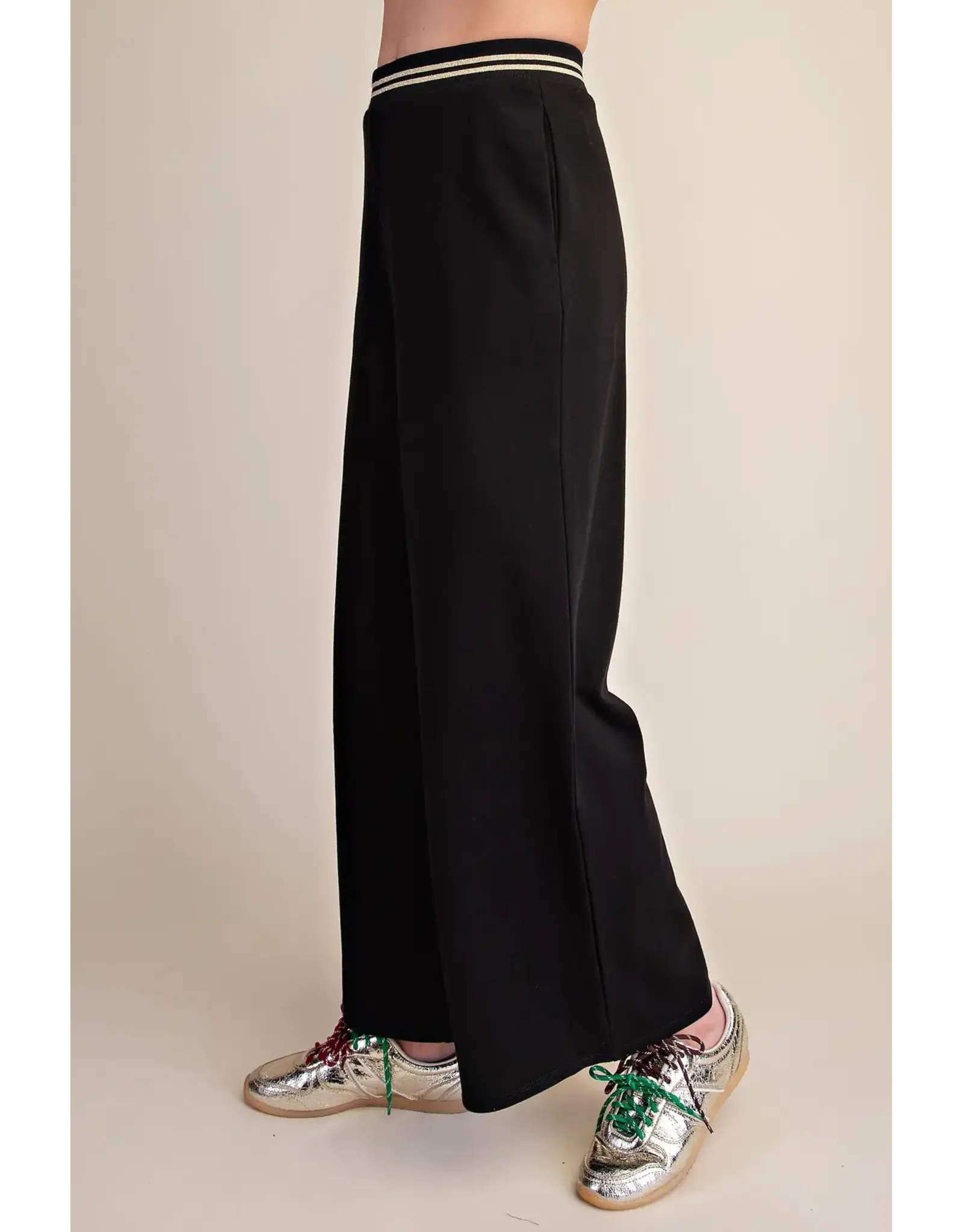 Whitney Black Wide Leg Sweatpants