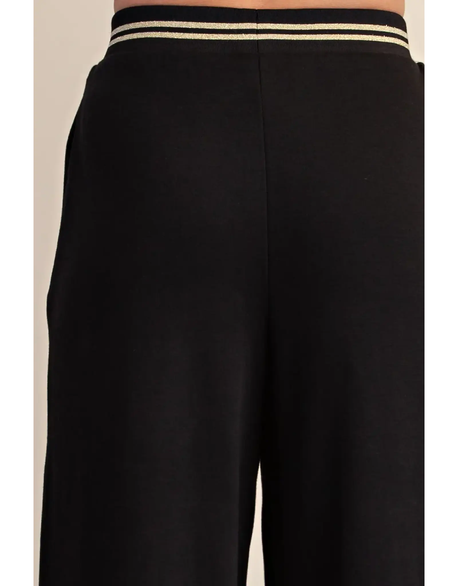 Whitney Black Wide Leg Sweatpants